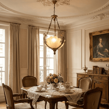 Nerina Brass Chandelier - Elegant Design with Adjustable Height & 6 Li