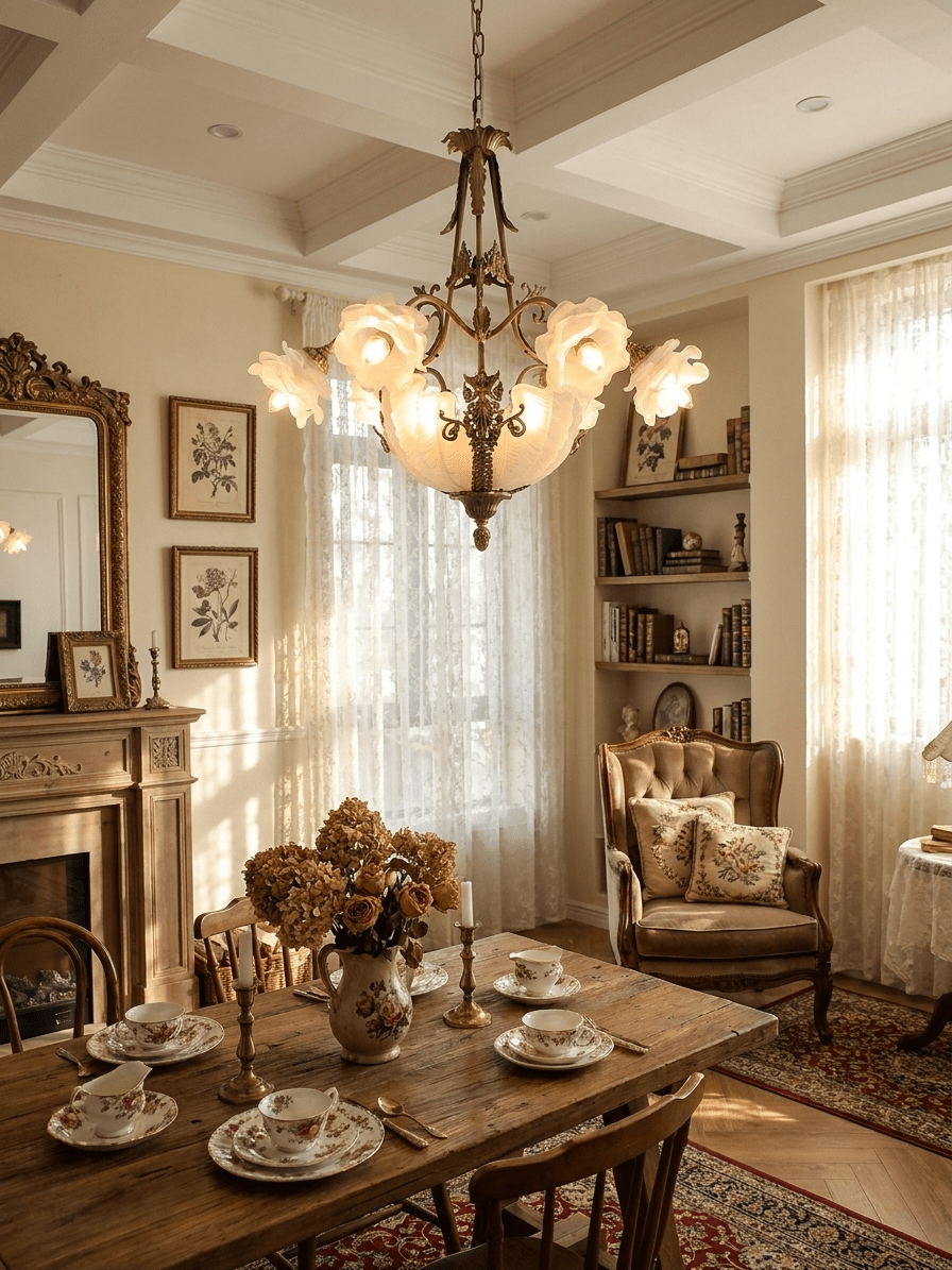 Nerina Brass Chandelier - Elegant Design with Adjustable Height & 6 Li