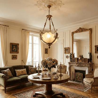 Nerina Brass Chandelier - Elegant Design with Adjustable Height & 6 Li
