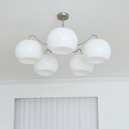 Nickel Persimmon Chandelier - Elegant Design with Adjustable Height &