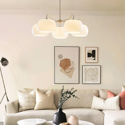 Nickel Persimmon Chandelier - Elegant Design with Adjustable Height &