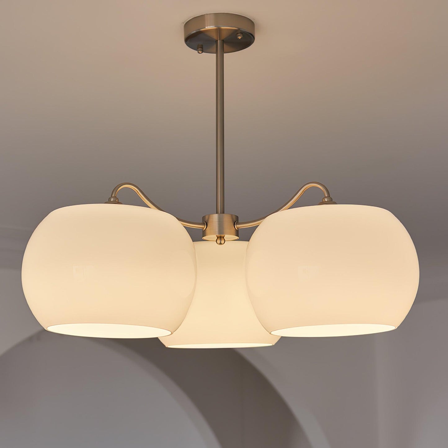 Nickel Persimmon Chandelier - Elegant Design with Adjustable Height &
