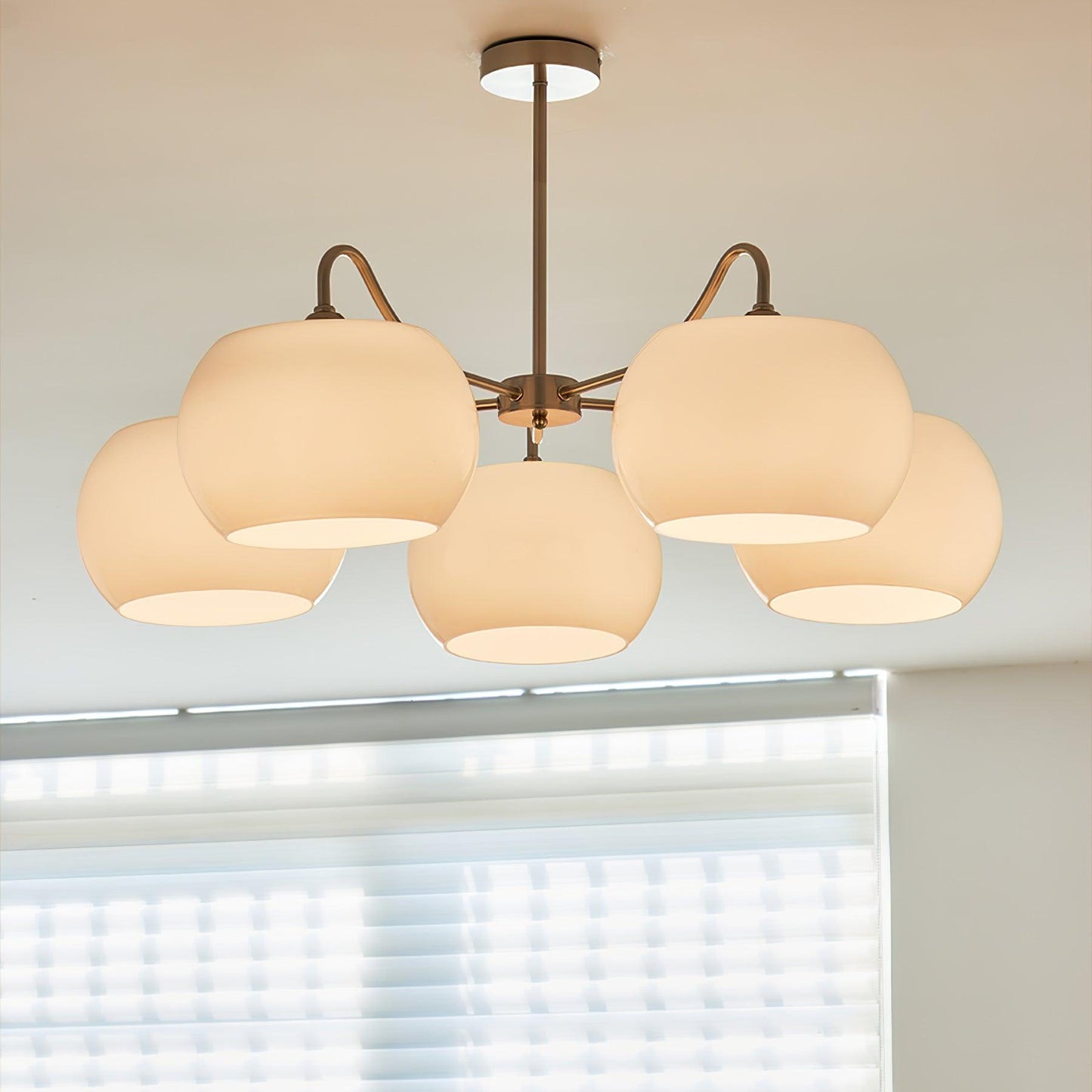 Nickel Persimmon Chandelier - Elegant Design with Adjustable Height &