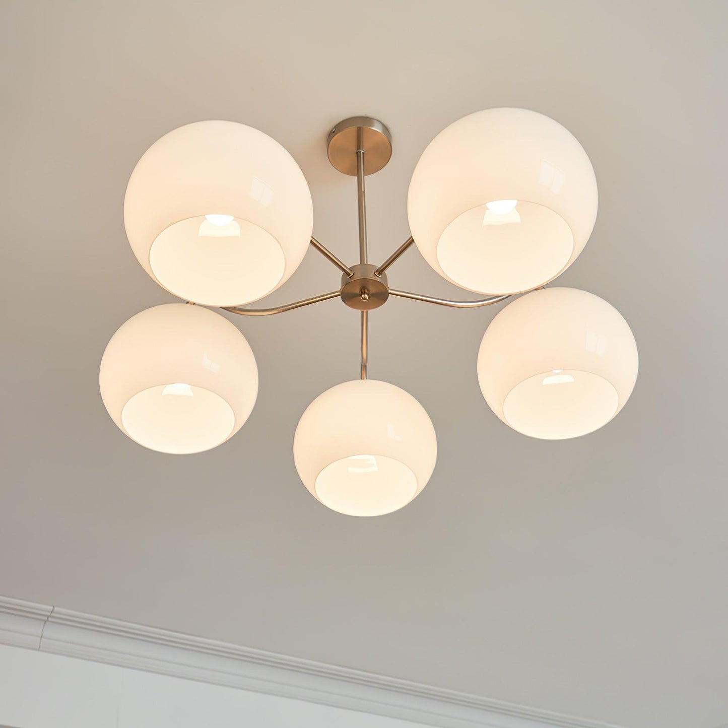 Nickel Persimmon Chandelier - Elegant Design with Adjustable Height &
