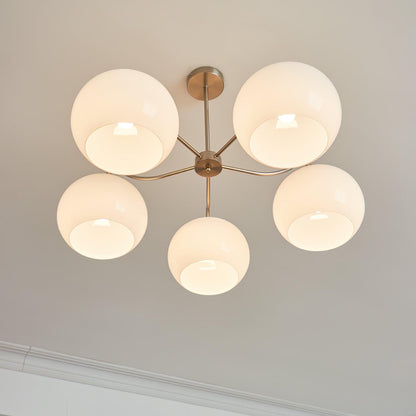 Nickel Persimmon Chandelier - Elegant Design with Adjustable Height &