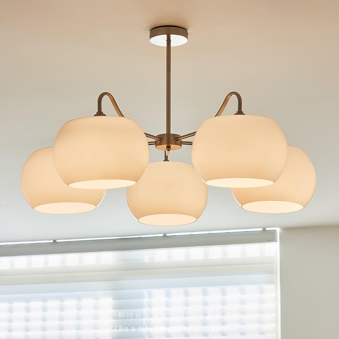 Nickel Persimmon Chandelier - Elegant Design with Adjustable Height &