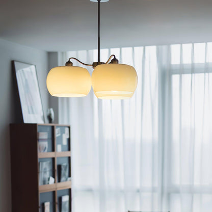 Nickel Persimmon Chandelier - Elegant Design with Adjustable Height &