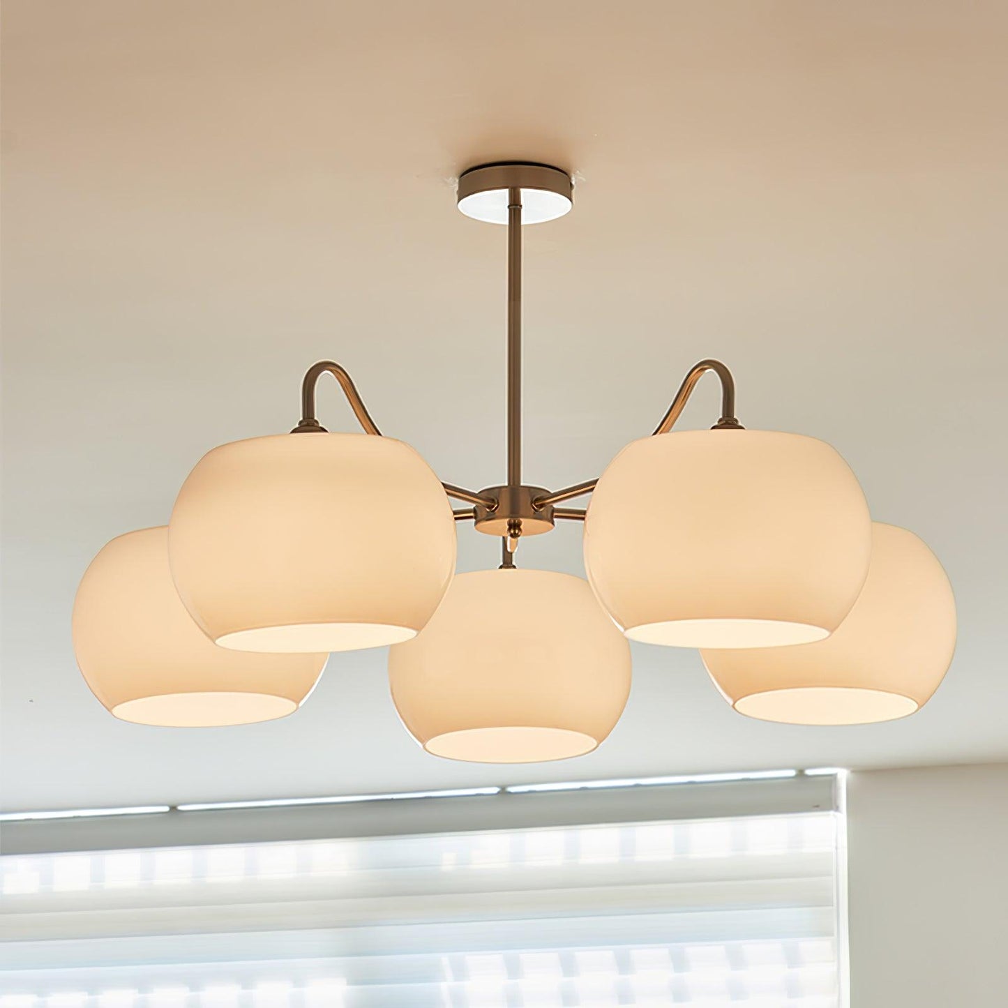 Nickel Persimmon Chandelier - Elegant Design with Adjustable Height &
