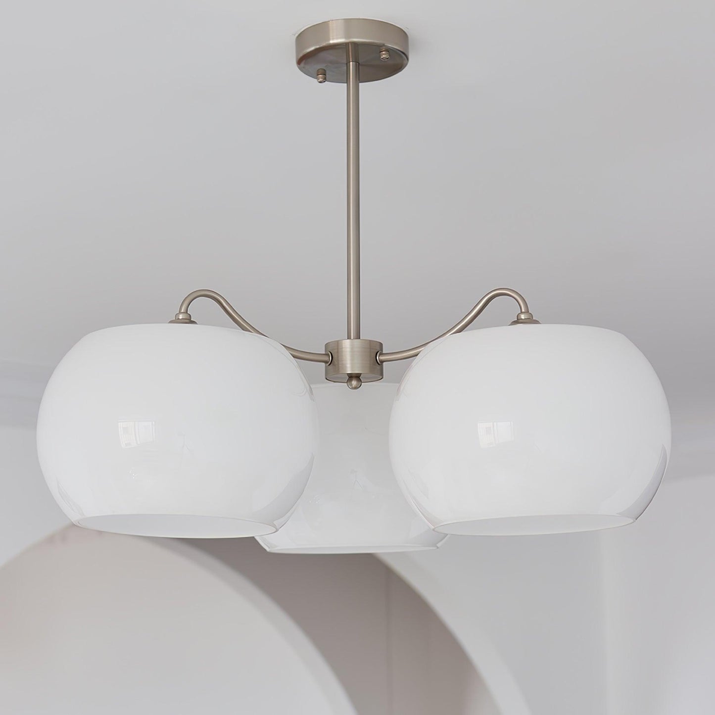 Nickel Persimmon Chandelier - Elegant Design with Adjustable Height &