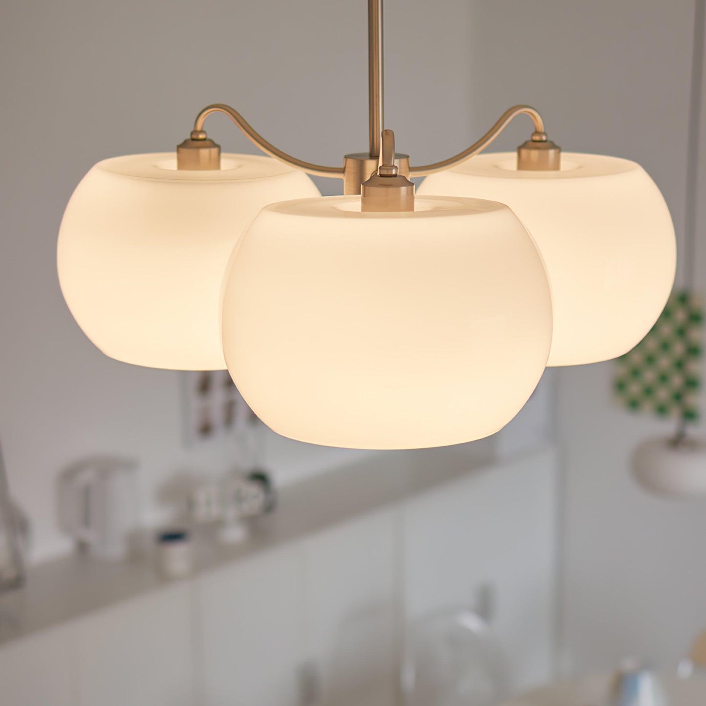Nickel Persimmon Chandelier - Elegant Design with Adjustable Height &