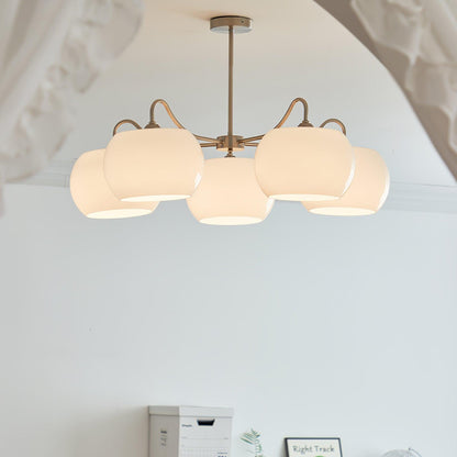 Nickel Persimmon Chandelier - Elegant Design with Adjustable Height &