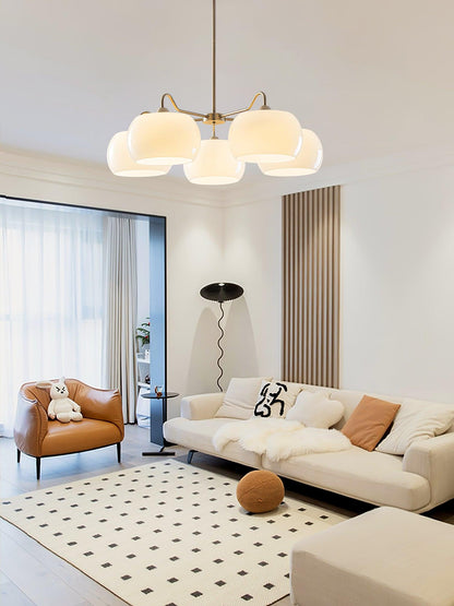 Nickel Persimmon Chandelier - Elegant Design with Adjustable Height &