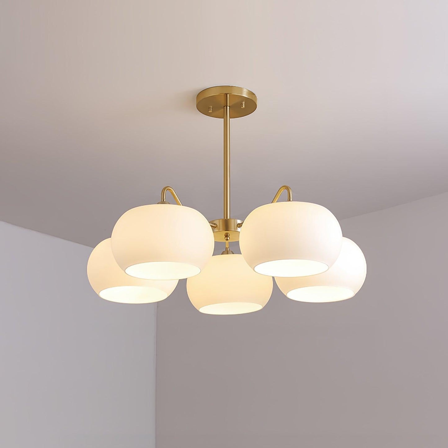 Nickel Persimmon Chandelier - Elegant Design with Adjustable Height &