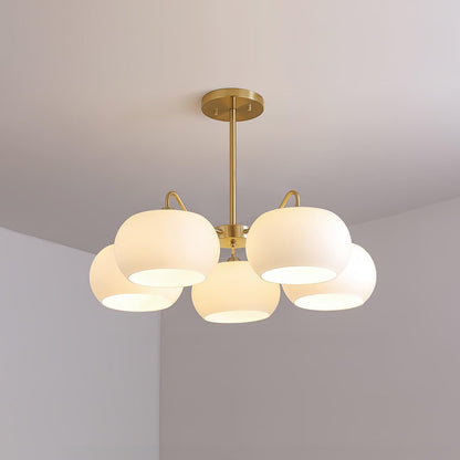 Nickel Persimmon Chandelier - Elegant Design with Adjustable Height &