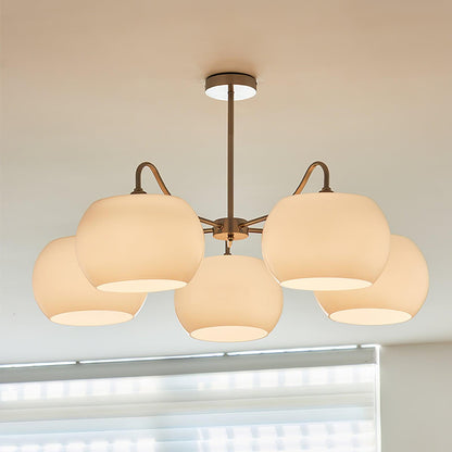 Nickel Persimmon Chandelier - Elegant Design with Adjustable Height &