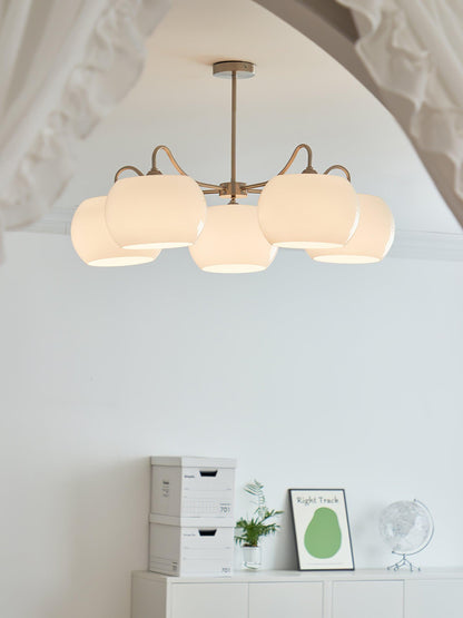 Nickel Persimmon Chandelier - Elegant Design with Adjustable Height &