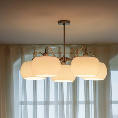 Nickel Persimmon Chandelier - Elegant Design with Adjustable Height &