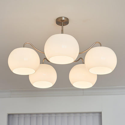 Nickel Persimmon Chandelier - Elegant Design with Adjustable Height &