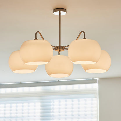 Nickel Persimmon Chandelier - Elegant Design with Adjustable Height &