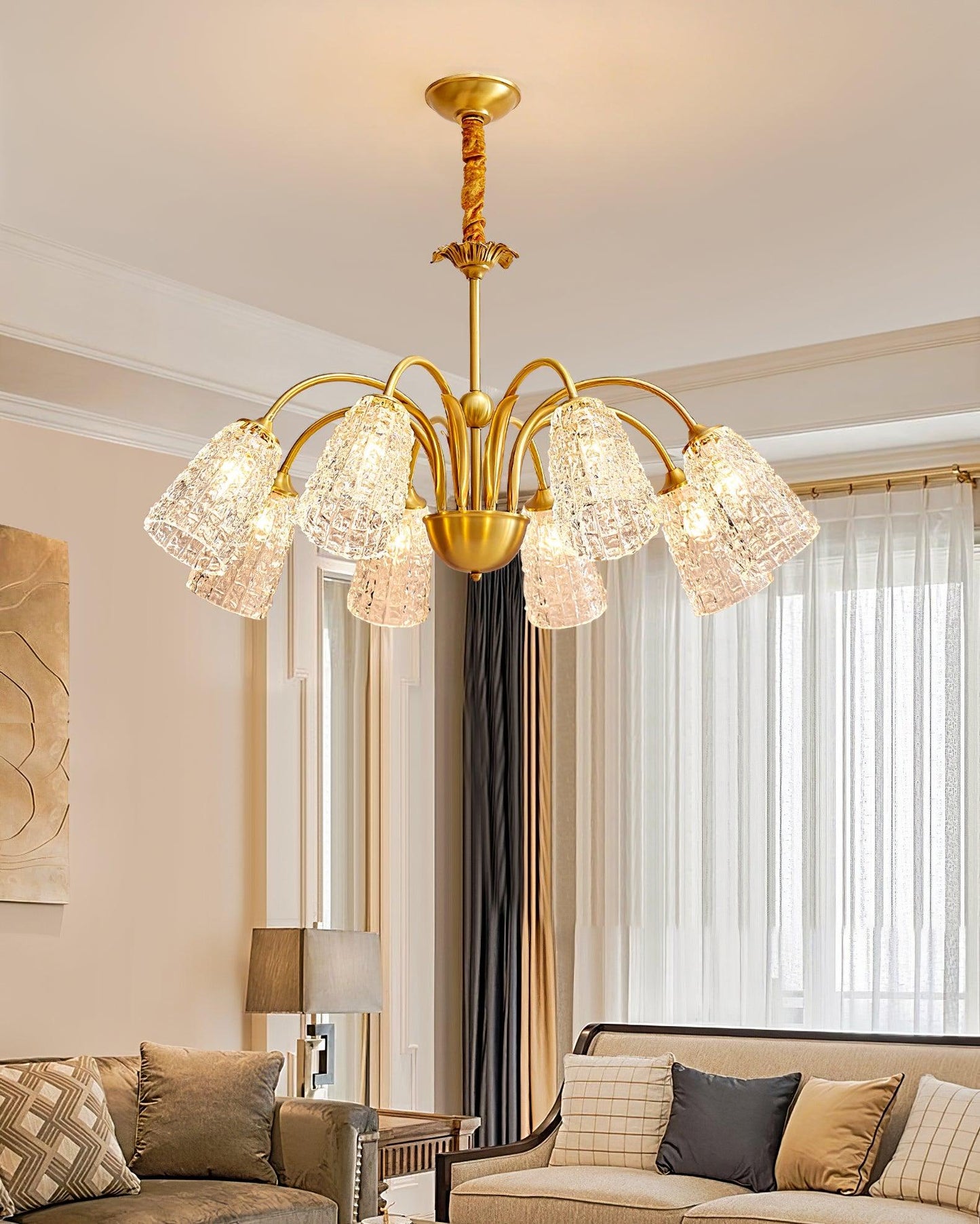 Nikoll Crystal Chandelier - Elegant Lighting with Adjustable Brightnes