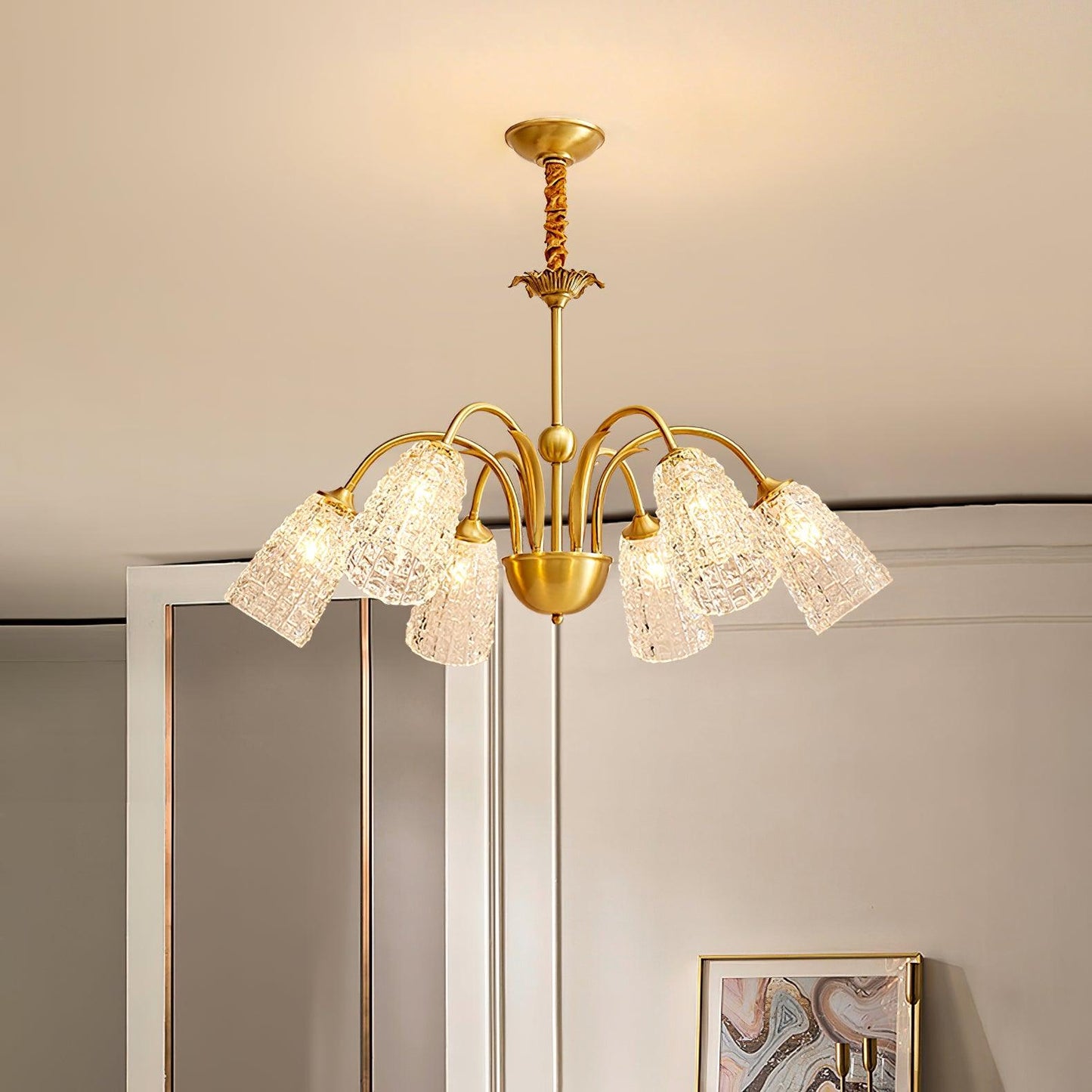 Nikoll Crystal Chandelier - Elegant Lighting with Adjustable Brightnes