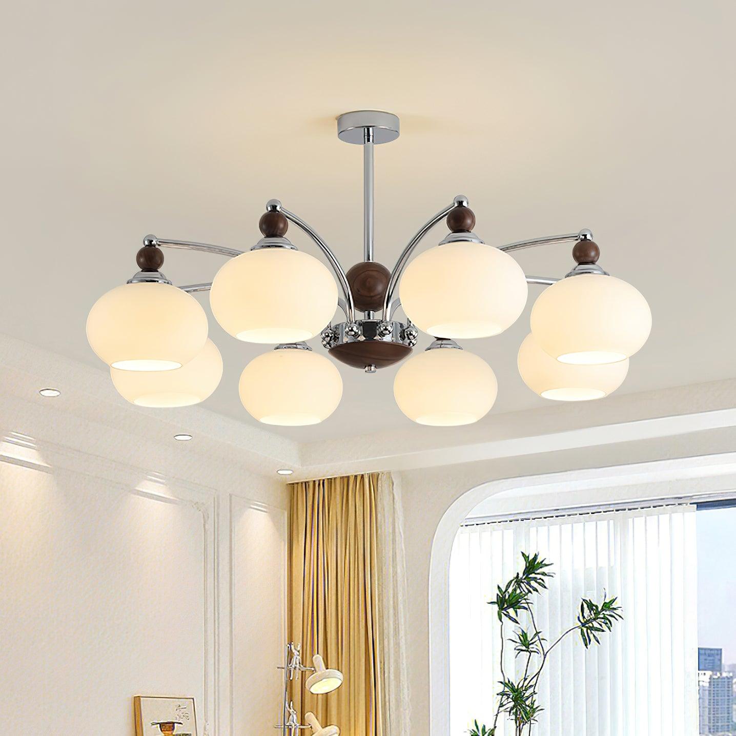 Noir Larenta Modern Chandelier with Adjustable Height & Elegant Design