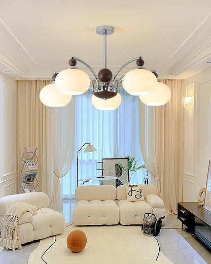 Noir Larenta Modern Chandelier with Adjustable Height & Elegant Design