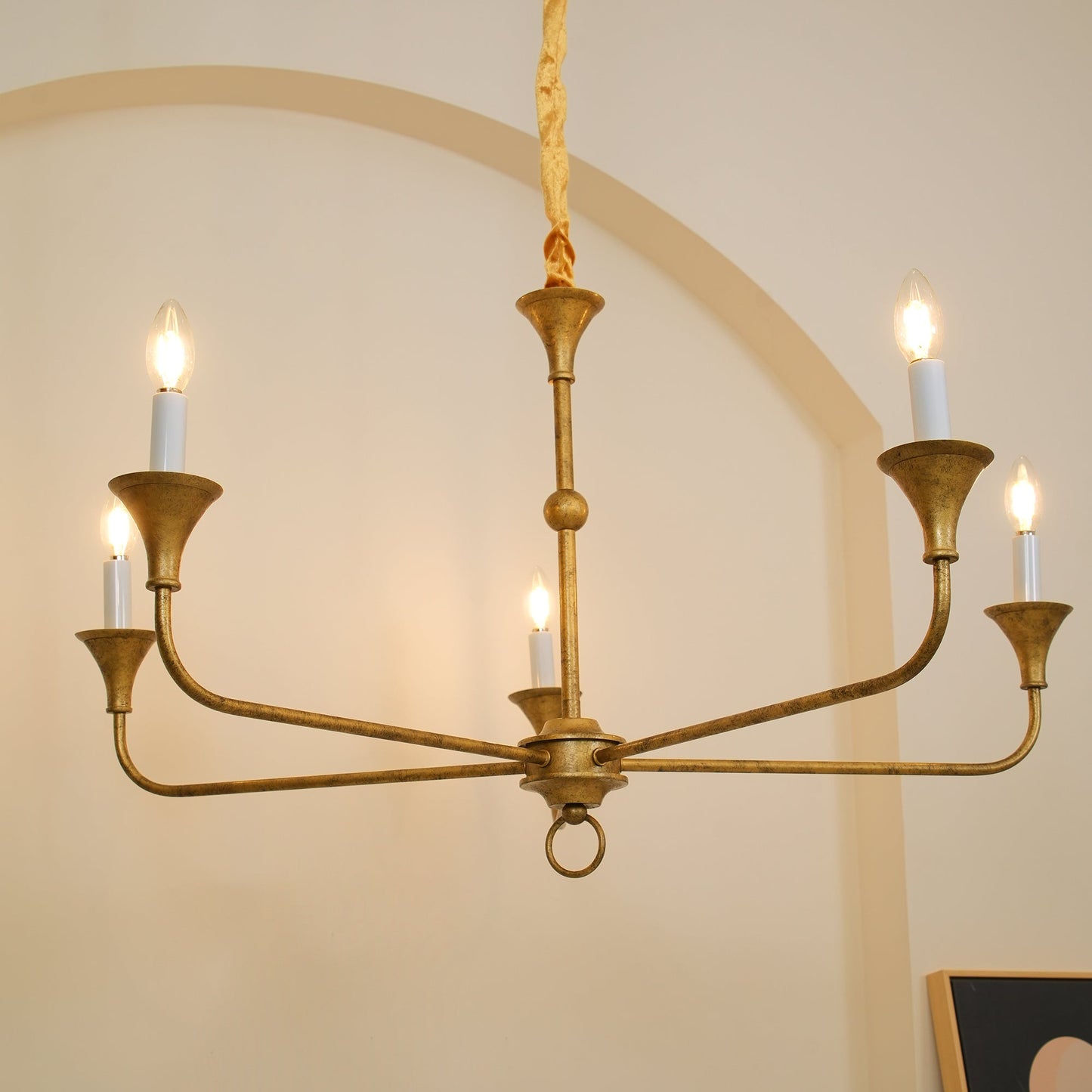 Elara Candle Chandelier - Elegant Design with Adjustable Height & LED
