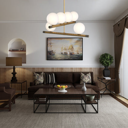 Nova Linear Chandelier - Modern Design, Adjustable Height, LED Compati