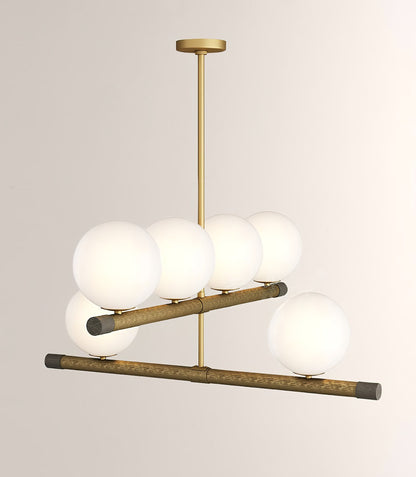 Nova Linear Chandelier - Modern Design, Adjustable Height, LED Compati