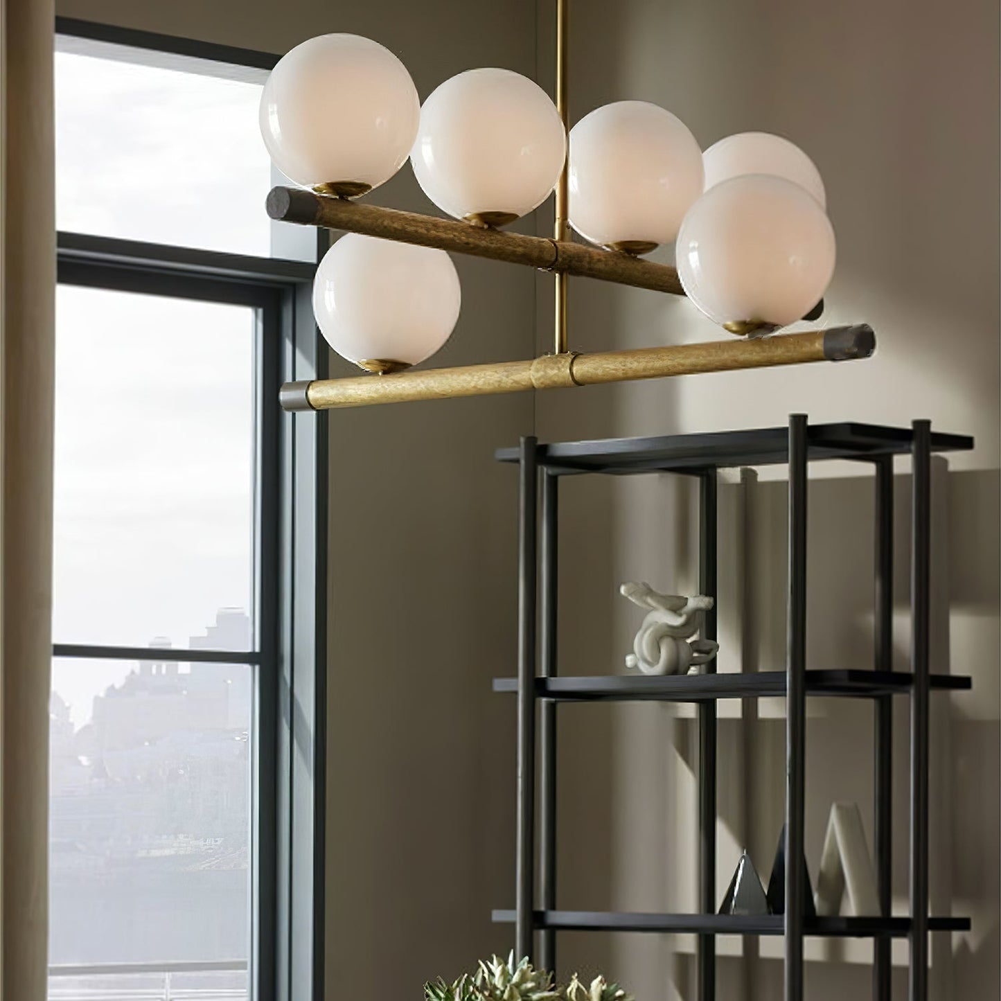 Nova Linear Chandelier - Modern Design, Adjustable Height, LED Compati