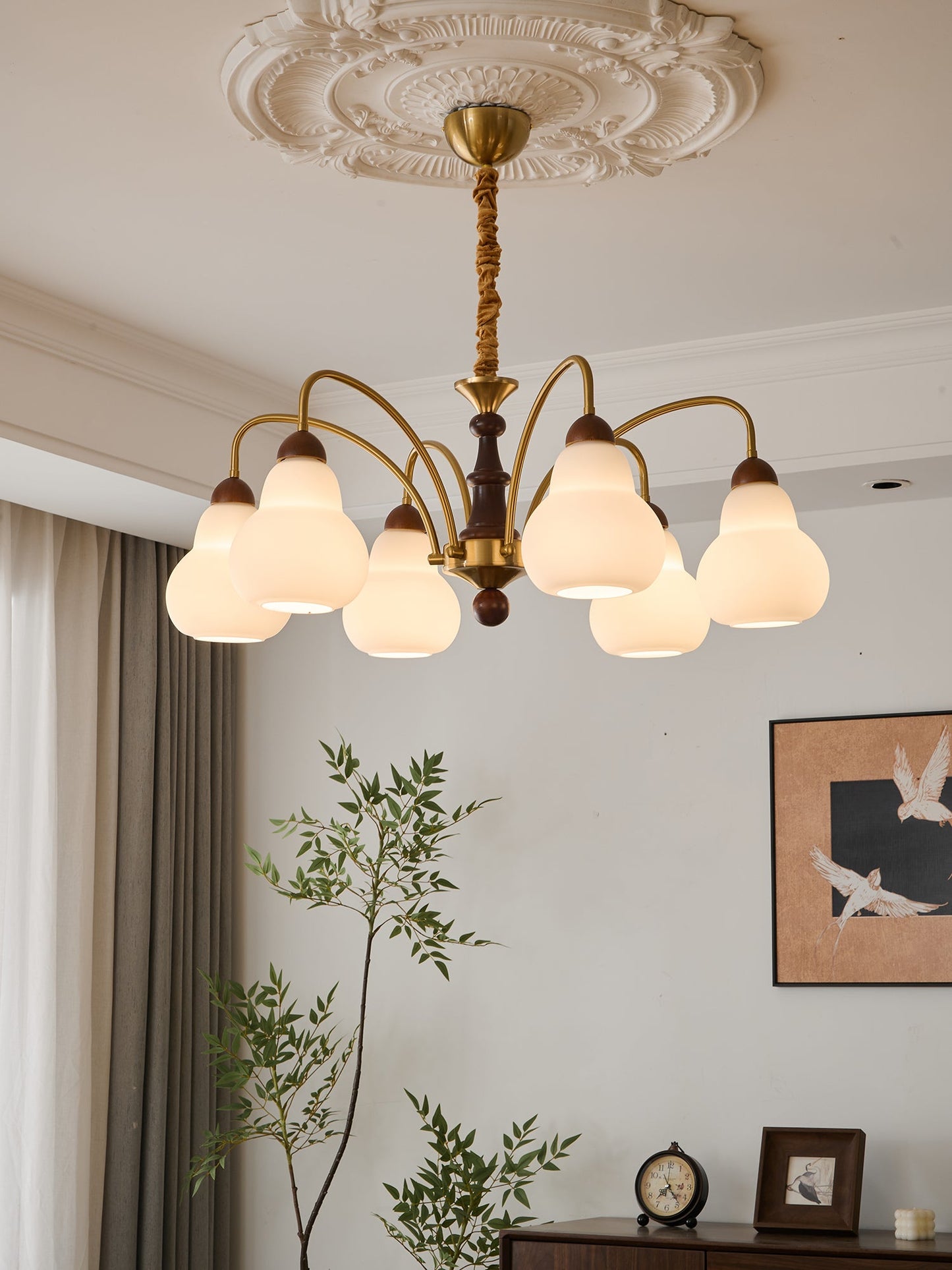 Elegant Novelle Chandelier - Crystal Accents & Adjustable Height