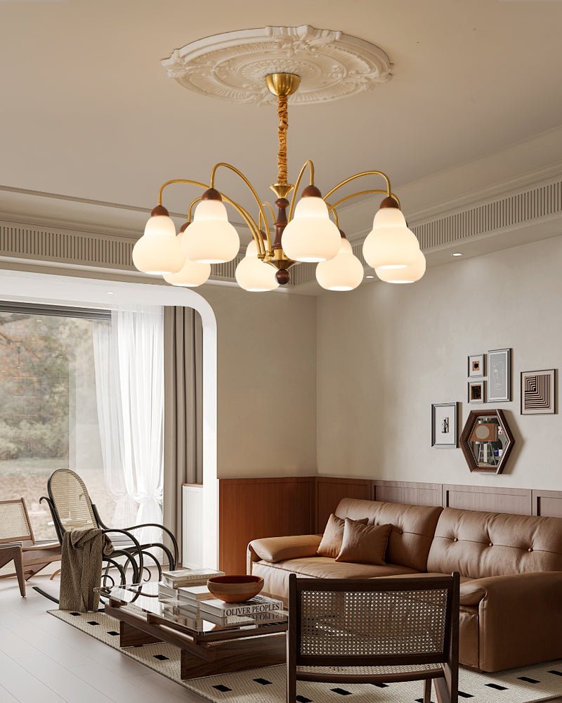 Elegant Novelle Chandelier - Crystal Accents & Adjustable Height