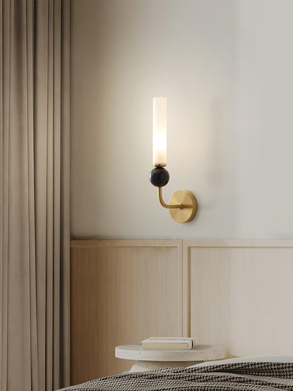 Elegant Marble Vertical Wall Lamp with Adjustable Brightness & Energy