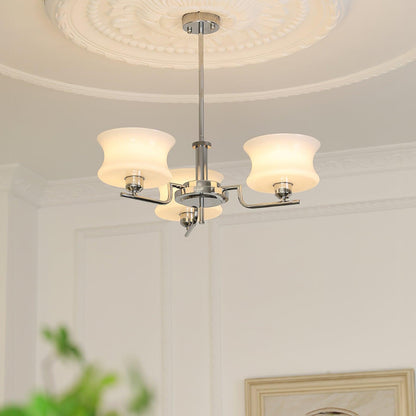 Elegant Crystal Chandelier with Adjustable Height and LED Compatibilit