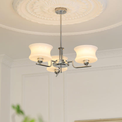 Elegant Crystal Chandelier with Adjustable Height and LED Compatibilit