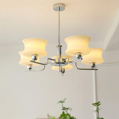 Elegant Crystal Chandelier with Adjustable Height and LED Compatibilit