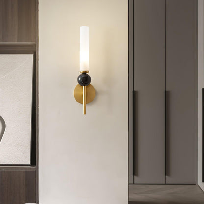 Elegant Marble Vertical Wall Lamp with Adjustable Brightness & Energy