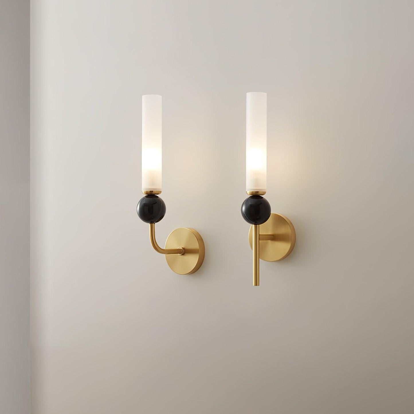 Elegant Marble Vertical Wall Lamp with Adjustable Brightness & Energy
