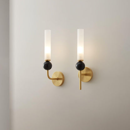 Elegant Marble Vertical Wall Lamp with Adjustable Brightness & Energy