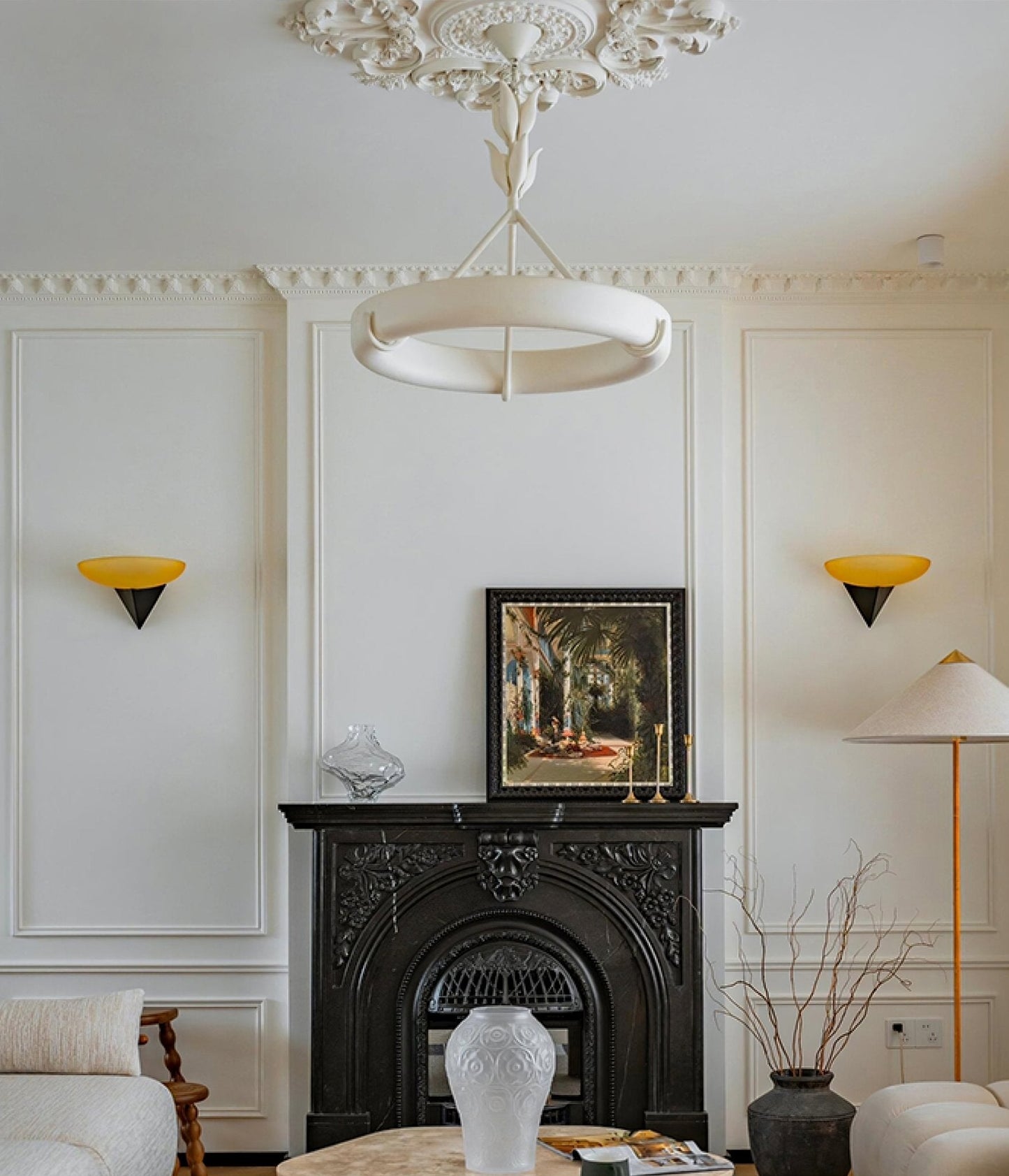 Tinsley Plaster Chandelier - Elegant Design with Adjustable Height & S