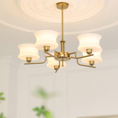Elegant Crystal Chandelier with Adjustable Height and LED Compatibilit