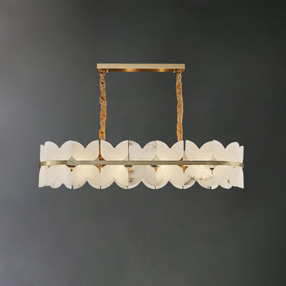 Alabaster Cloudscape Chandelier - Elegant Design with Adjustable Heigh