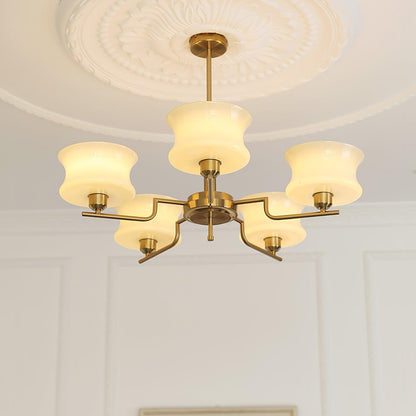 Elegant Crystal Chandelier with Adjustable Height and LED Compatibilit
