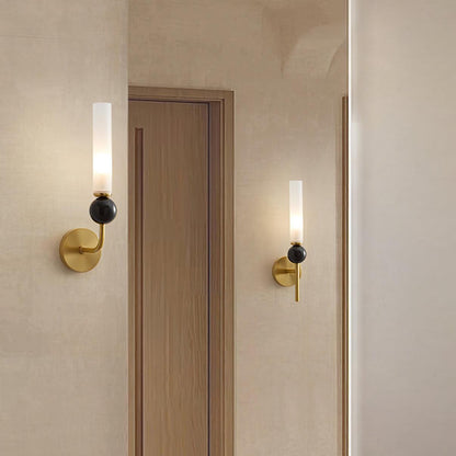 Elegant Marble Vertical Wall Lamp with Adjustable Brightness & Energy