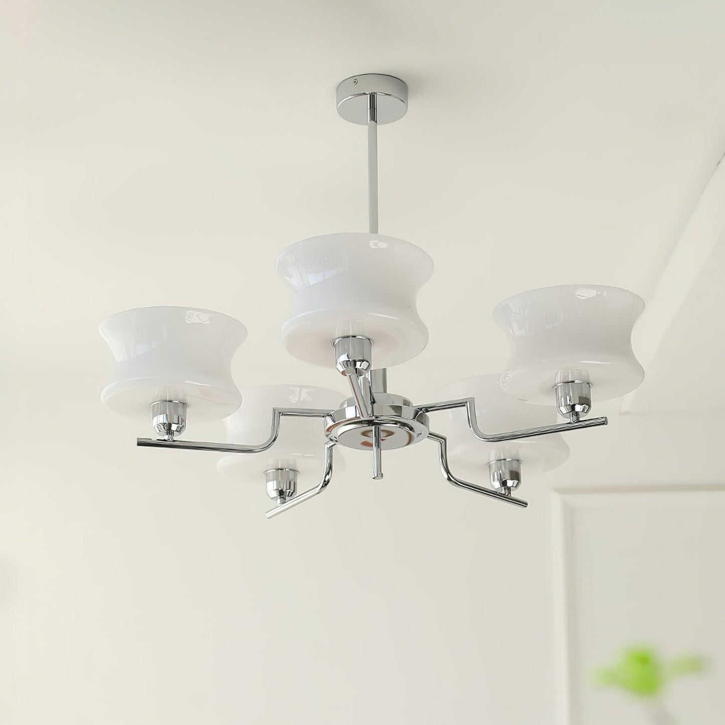 Elegant Crystal Chandelier with Adjustable Height and LED Compatibilit
