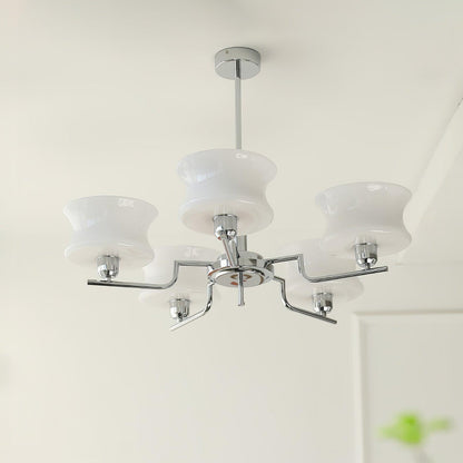 Elegant Crystal Chandelier with Adjustable Height and LED Compatibilit