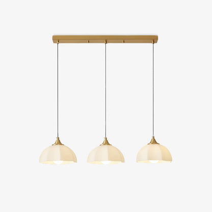 Octagonal Glass Bowl Chandelier - Elegant Design with Adjustable Heigh