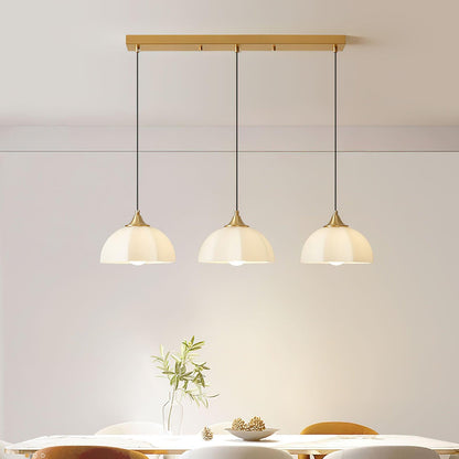 Octagonal Glass Bowl Chandelier - Elegant Design with Adjustable Heigh