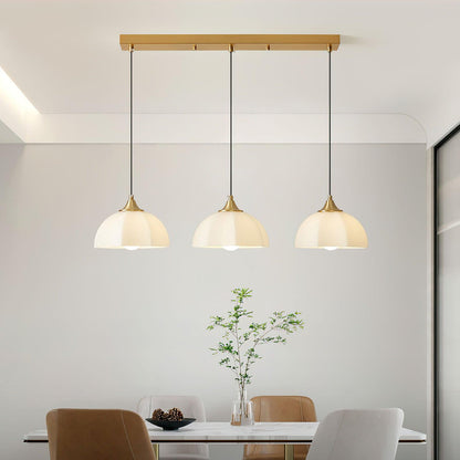 Octagonal Glass Bowl Chandelier - Elegant Design with Adjustable Heigh
